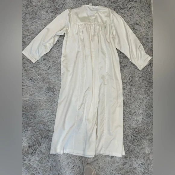 Vintage Christian DIOR L/S nightgown White lace trim lightweight